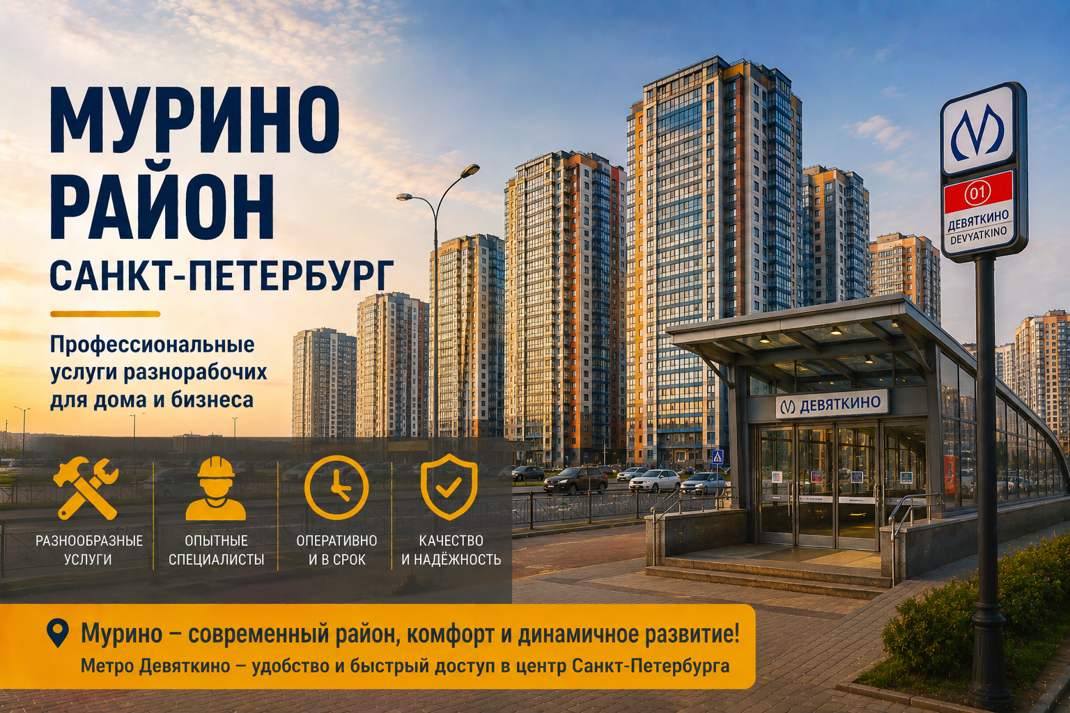Мурино — выезд рабочих по району